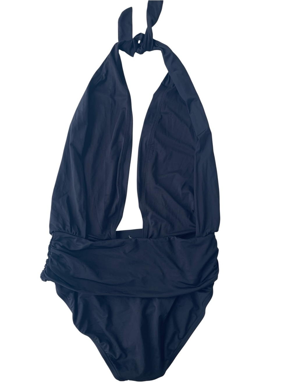 Banana Republic Black Plunge One Piece Swimsuit Open Back Woman's Large New
